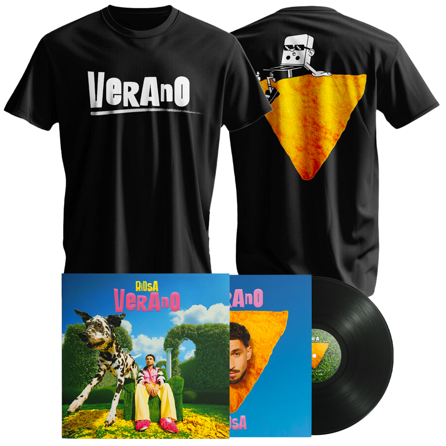 Tee shirt noir + Vinyle